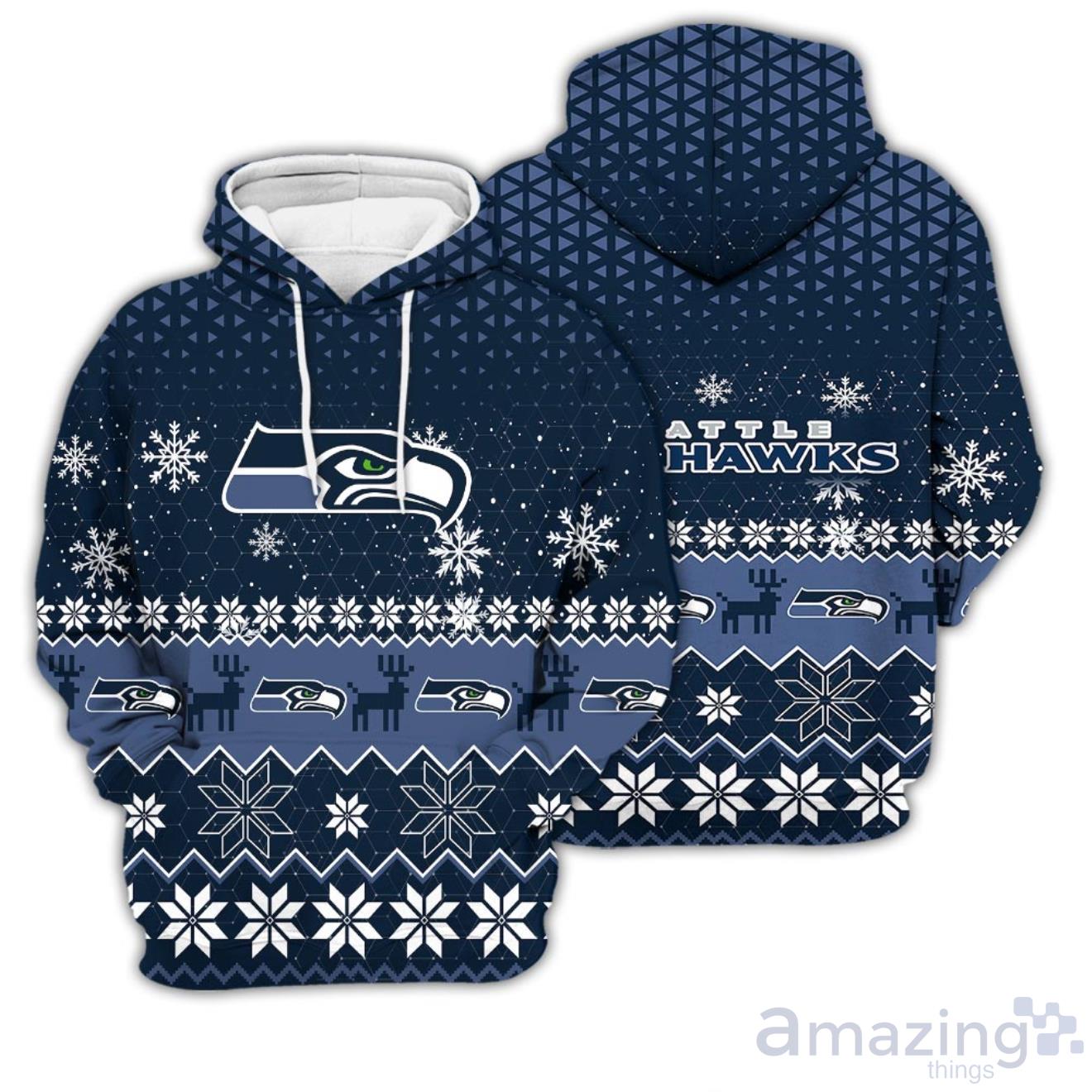 Seattle Seahawks Sports 3D Hoodie Christmas Sweater Product Photo 1