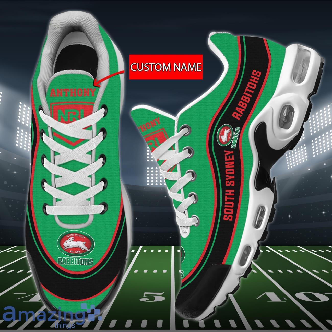South Sydney Rabbitohs Air Cushion Sports Shoes Custom Name For Fans image South Sydney Rabbitohs Air Cushion Sports Shoes Custom Name For Fans Product Photo 2