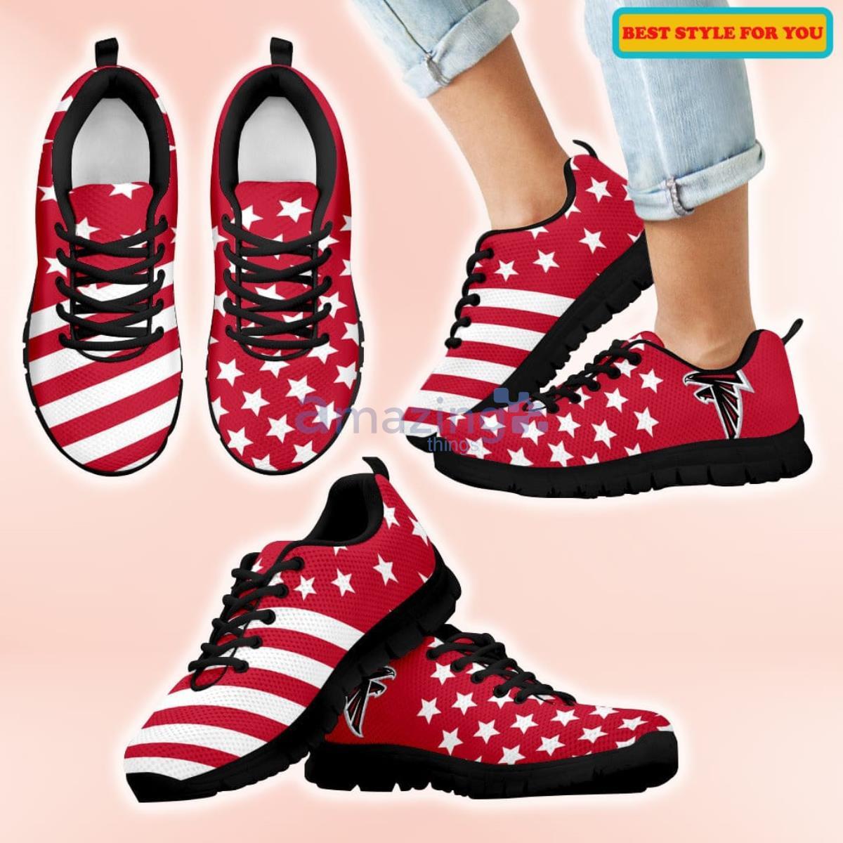 Star America Flag Atlanta Falcons Casual Sneakers For Sport Fans Product Photo 1