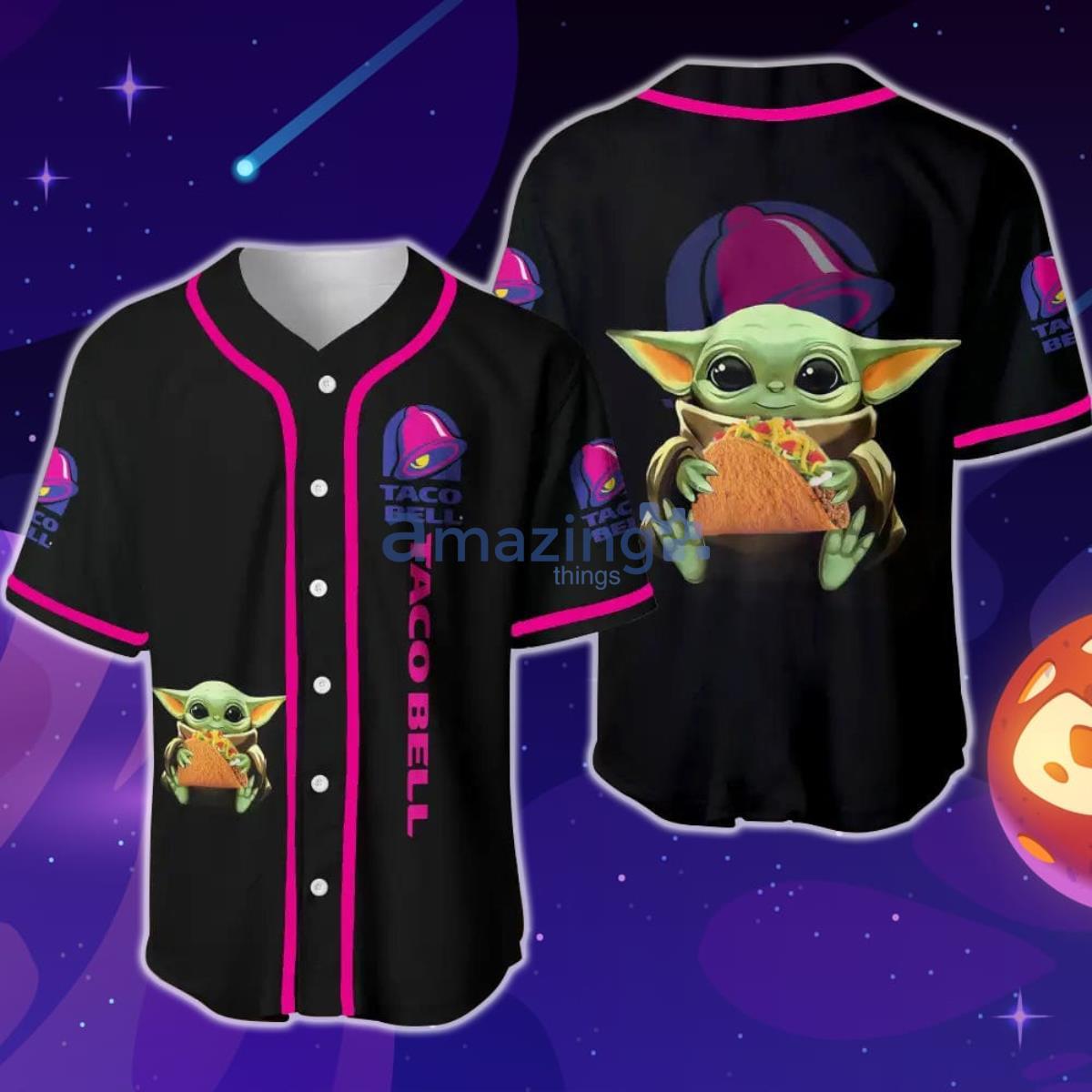 Taco Bell Baby Yoda Baseball Jersey Product Photo 1 Taco Bell Baby Yoda Baseball Jersey Product Photo 1