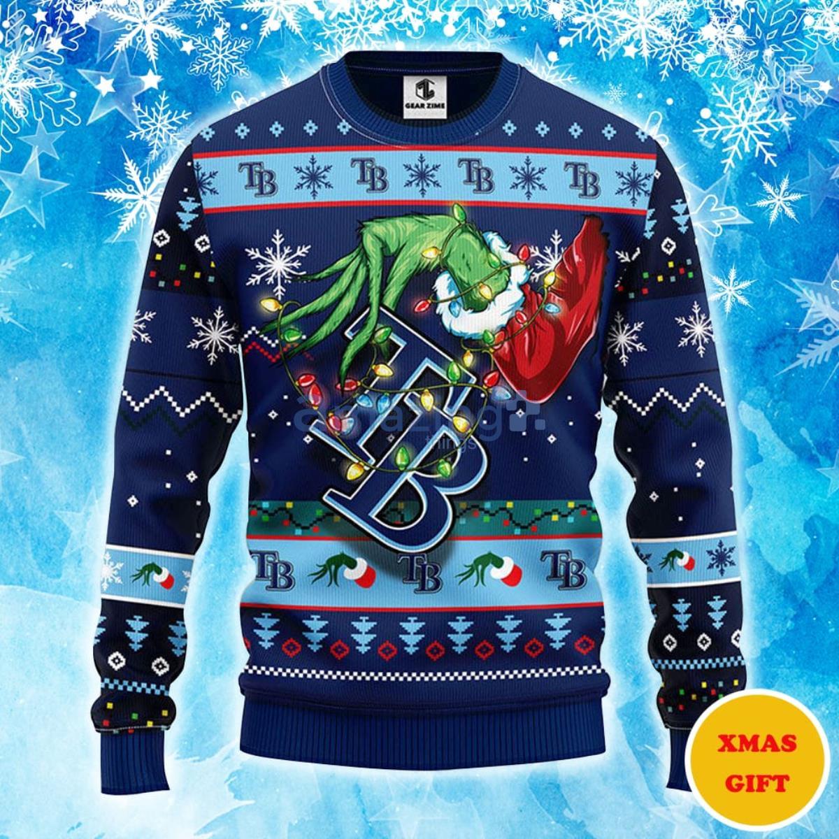Tampa Bay Rays Grinch Christmas AOP Sweater Product Photo 1