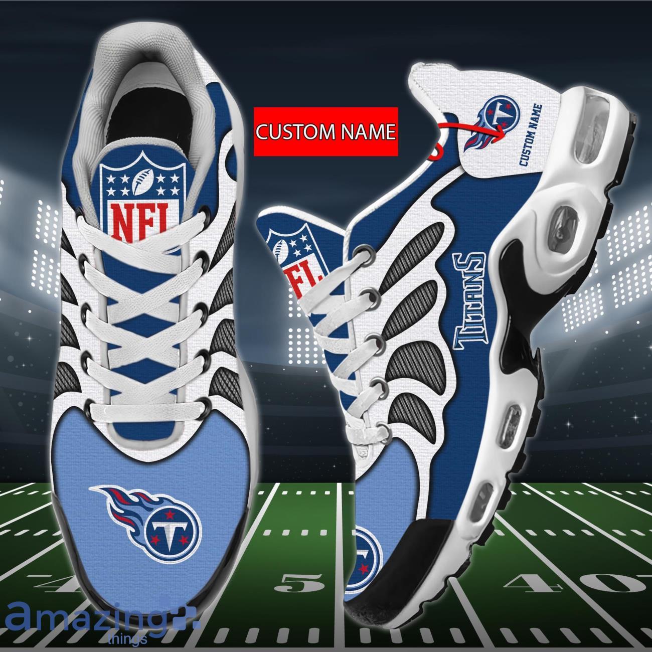 Custom Name Tennessee Titans New Logo Air Cushion Sports Shoes Men