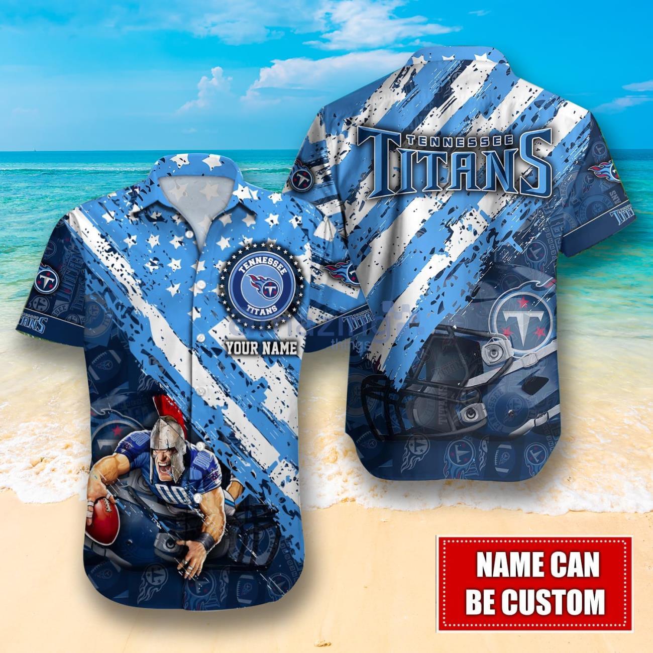 Tennessee Titans Custom Name NFL Hawaiian Shirt And Shorts Gift