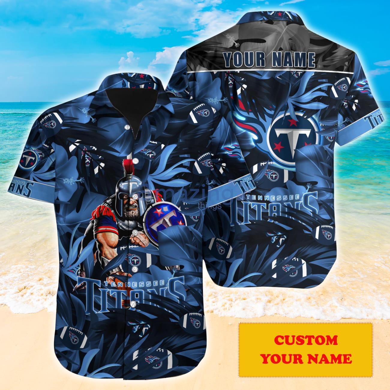 Tennessee Titans Custom Name NFL Hawaiian Shirt And Shorts Gift