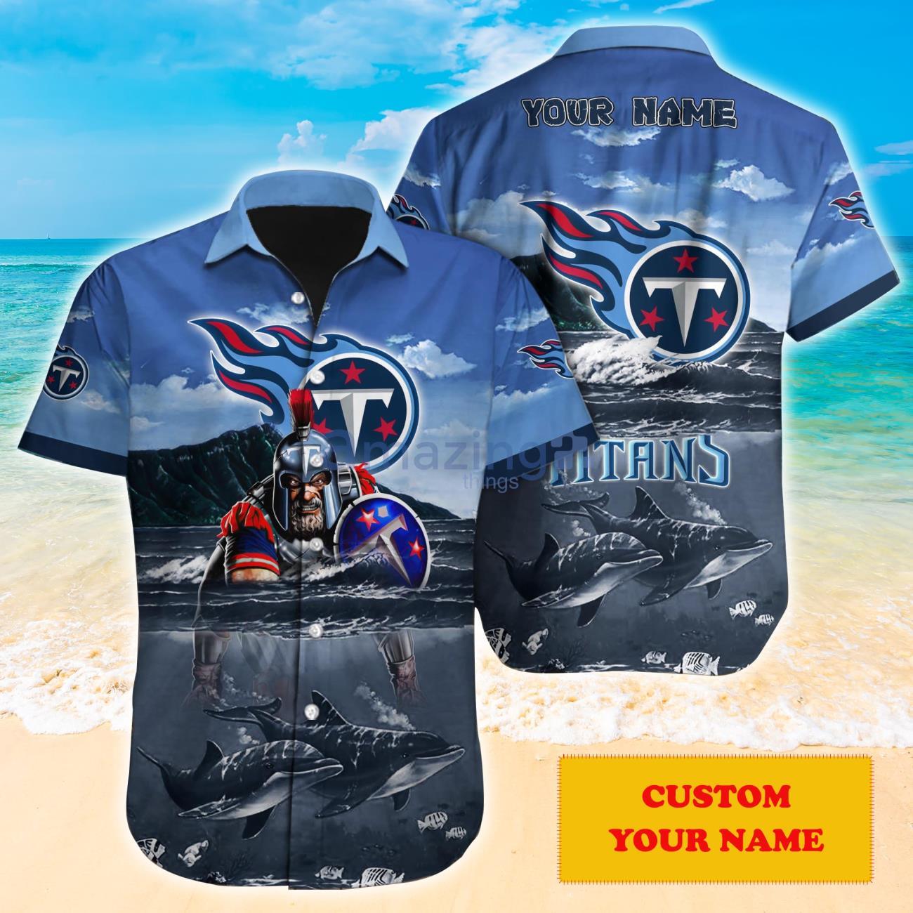 Tennessee Titans Custom Name NFL Hawaiian Shirt And Shorts Gift