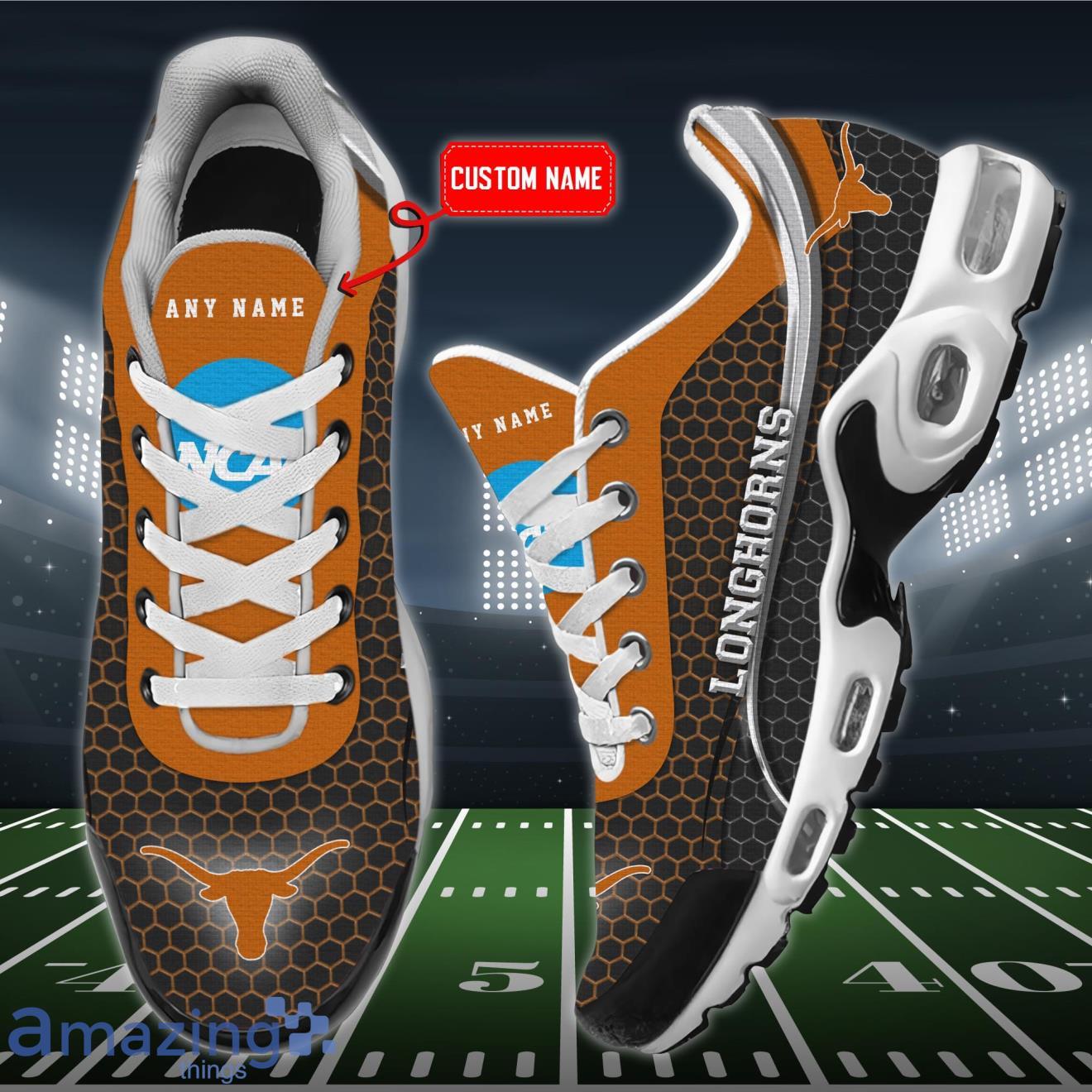Texas Longhorns NCAA Premium Air Cushion Sport Shoes Custom Name Product Photo 2