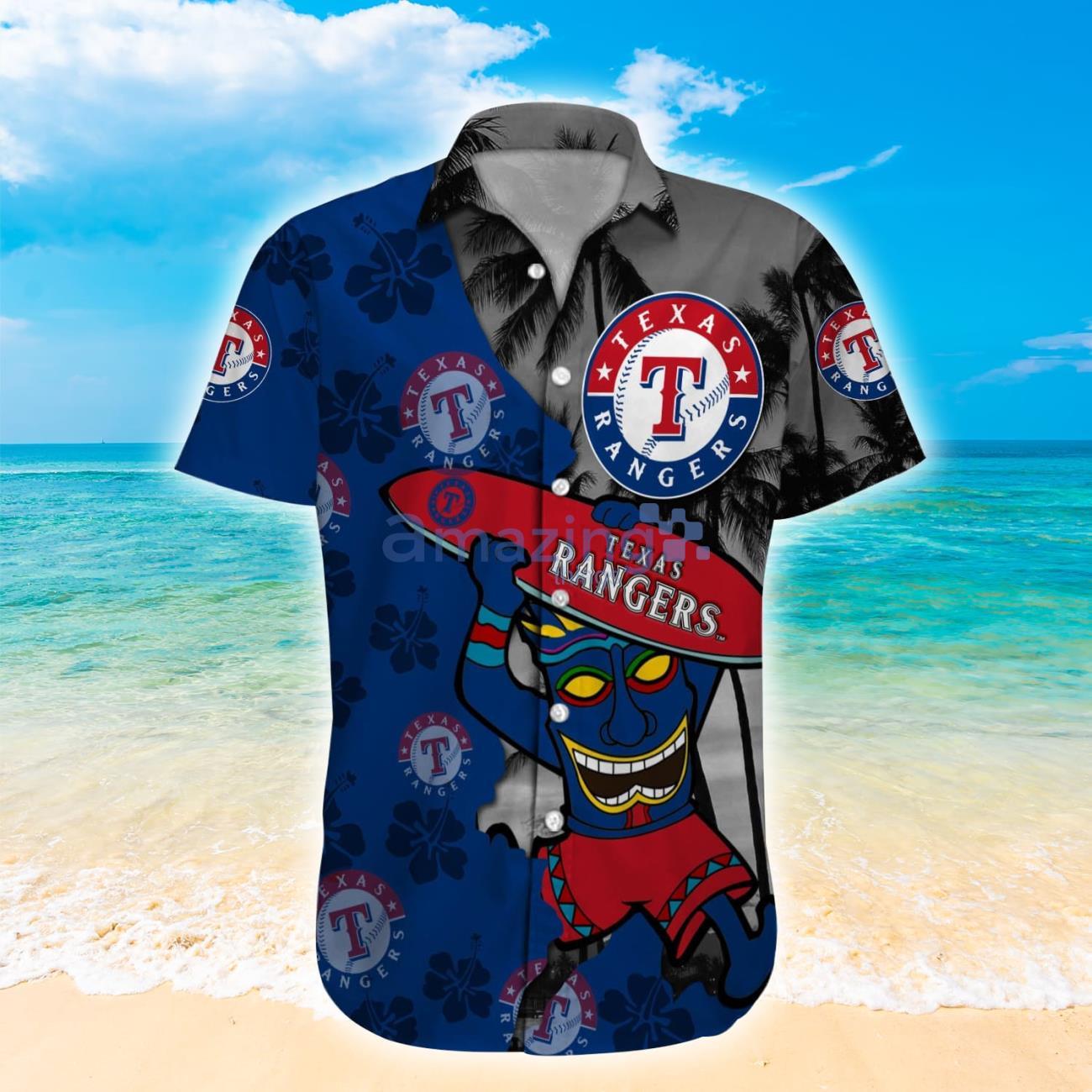 MLB Summer Aloha Texas Rangers Logo Hawaiian Shirt For Fans - Freedomdesign