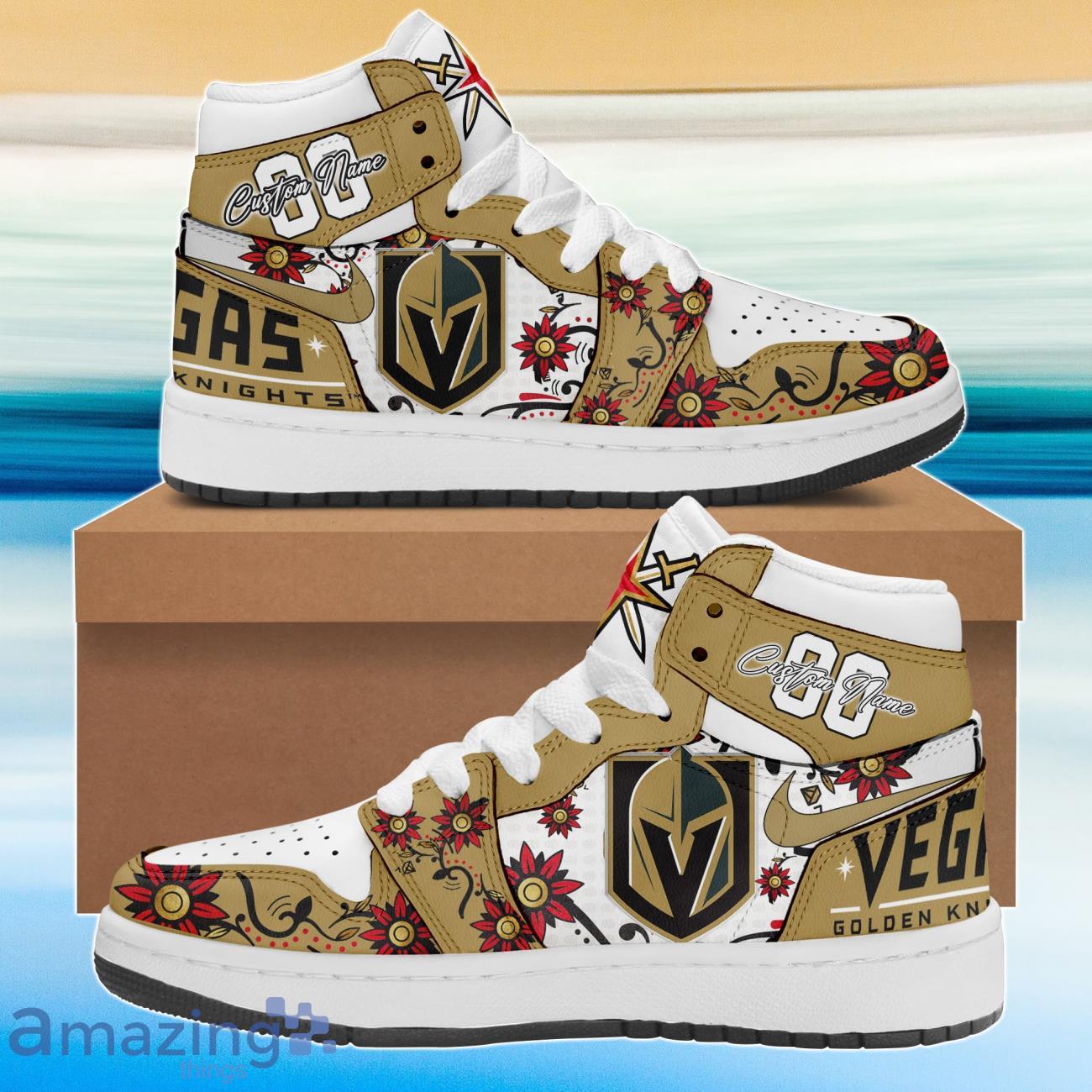 Vegas Golden Knights Air Jordan Hightop Custom Name & Number For Fans Product Photo 1