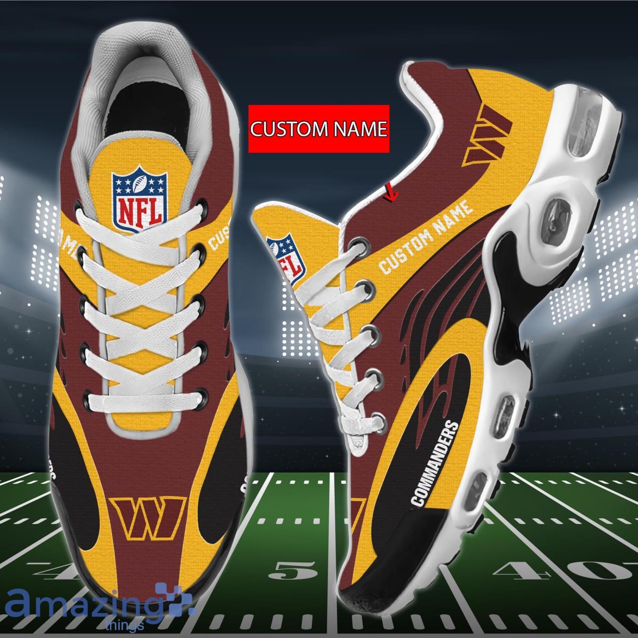 Washington Commanders NFL 3D Air Cushion Sports Shoes Custom Name Product Photo 1 Washington Commanders NFL 3D Air Cushion Sports Shoes Custom Name Product Photo 1