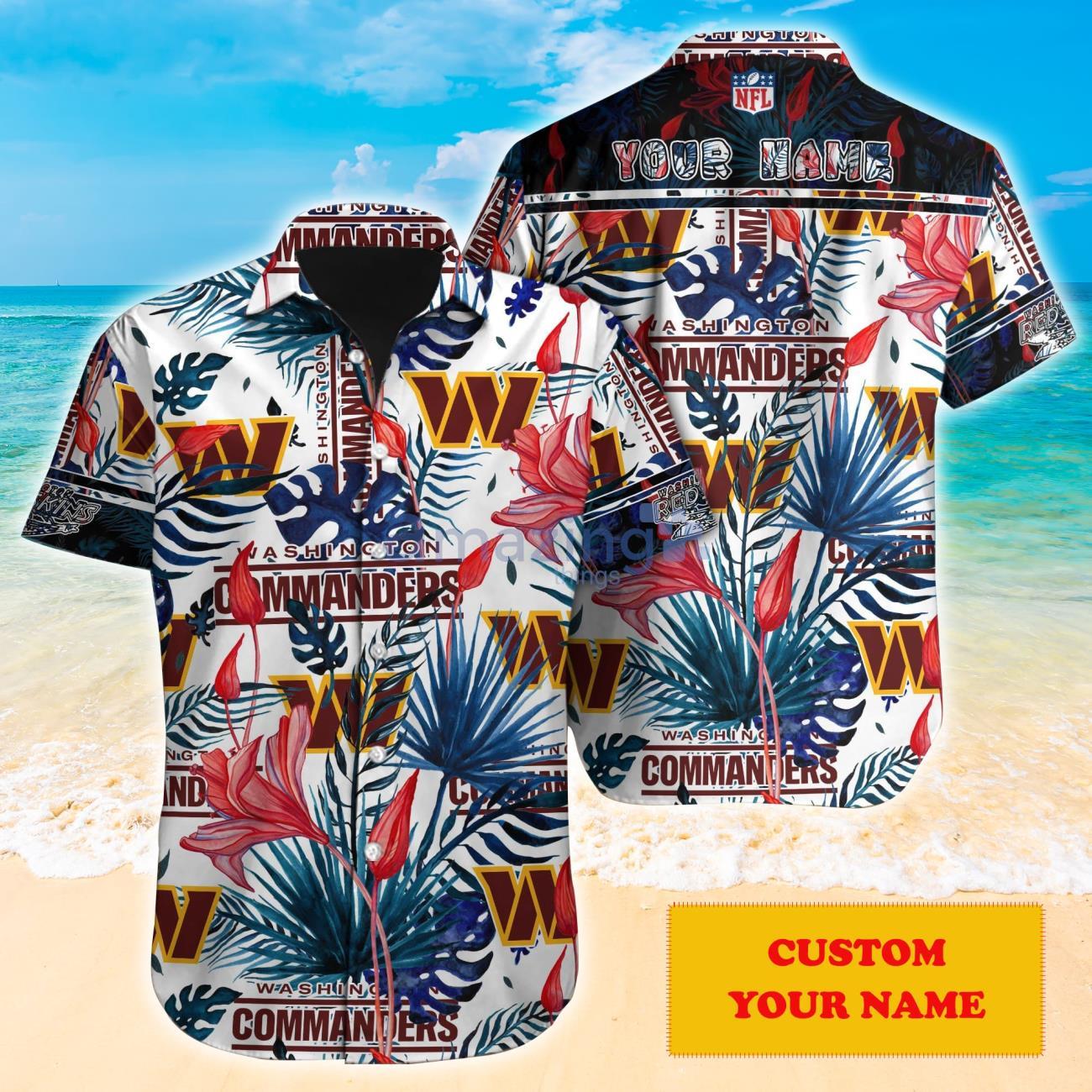 Washington Commanders NFL Custom Name Hawaiian Shirt Super Hot Design For Fans Product Photo 1