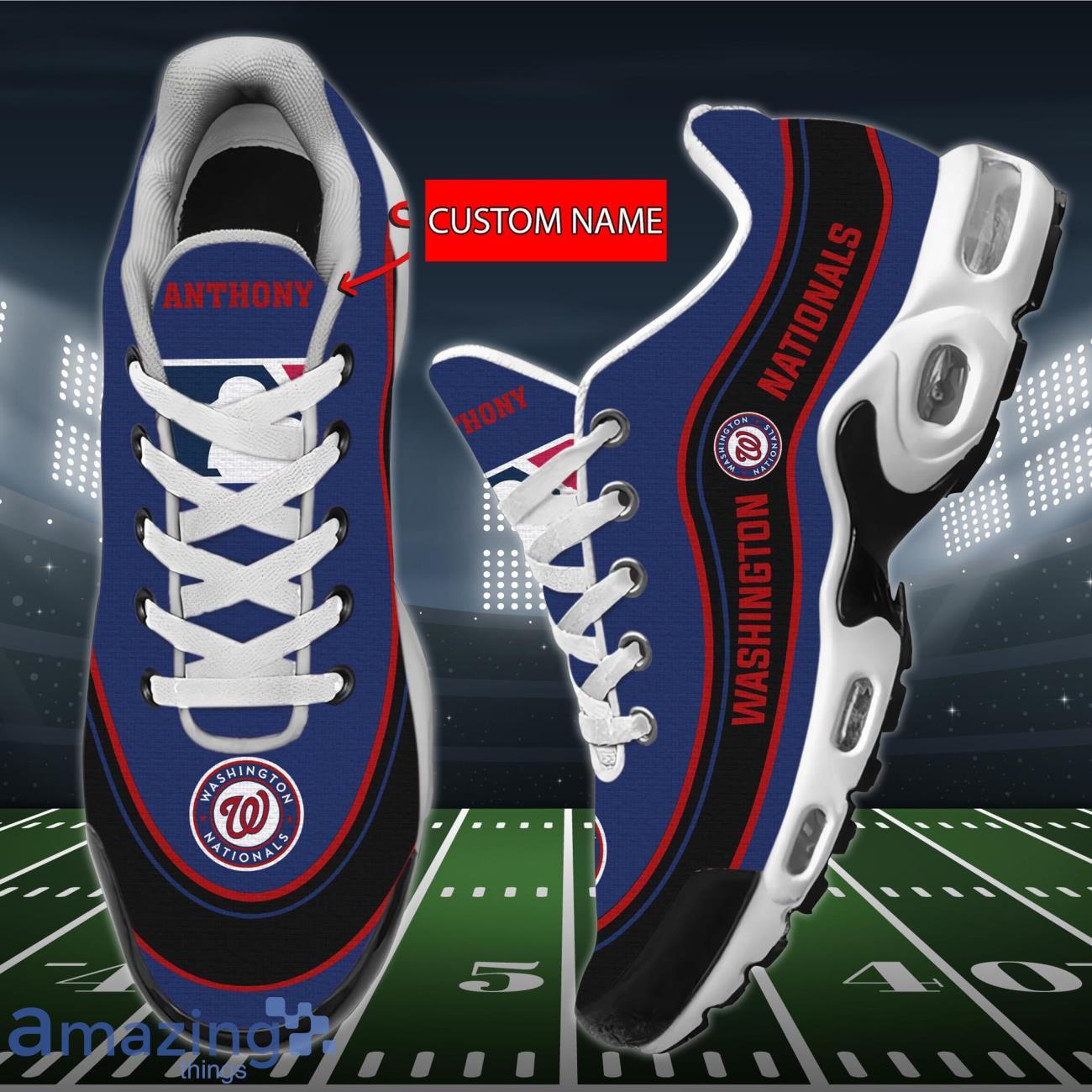 Personalize MLB Washington Nationals Max Sole Sneakers Shoes - T