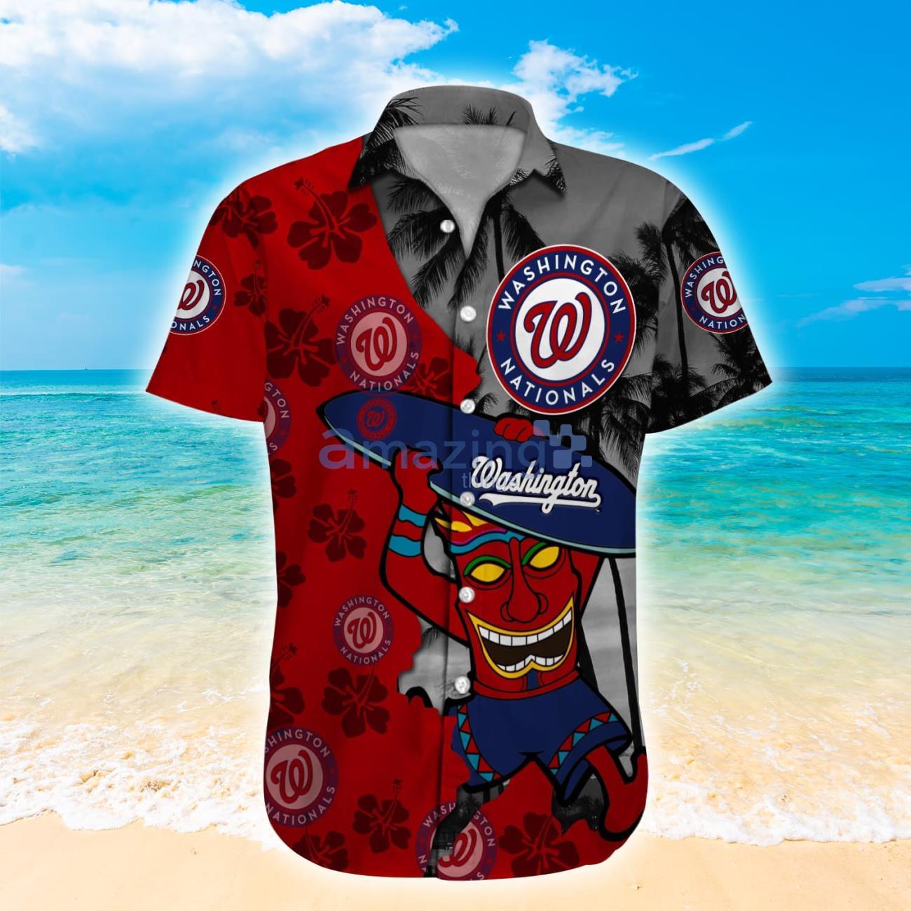Washington Nationals MLB Custom Name Hawaiian Shirt Hot Design For Fans image Washington Nationals MLB Custom Name Hawaiian Shirt Hot Design For Fans Product Photo 3