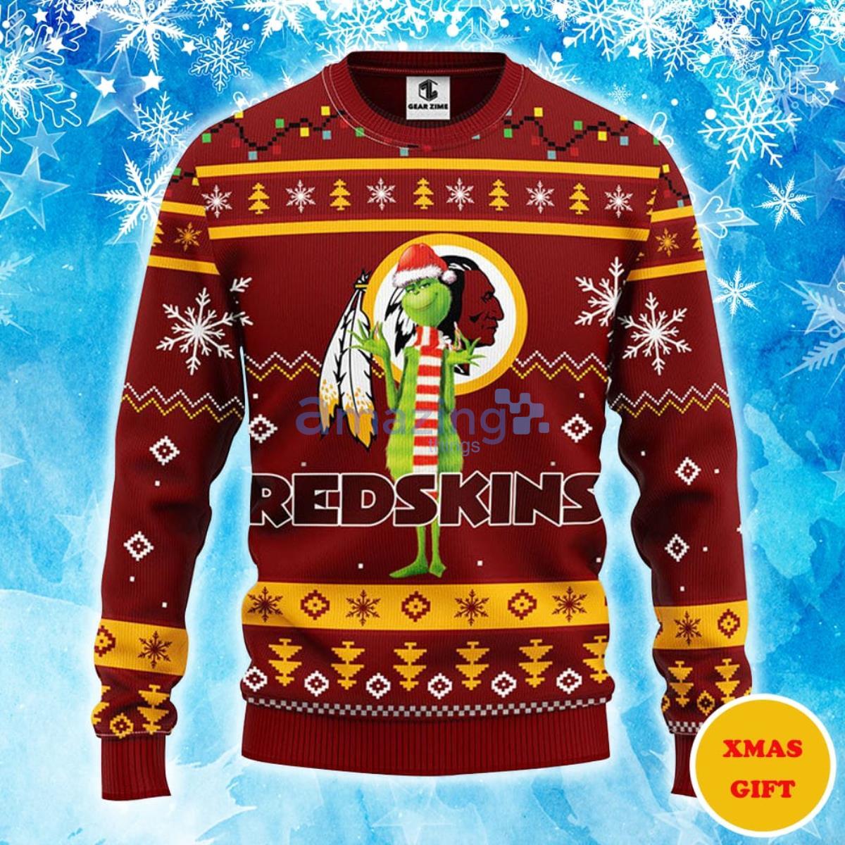 Washington Redskins Funny Grinch Christmas AOP Sweater