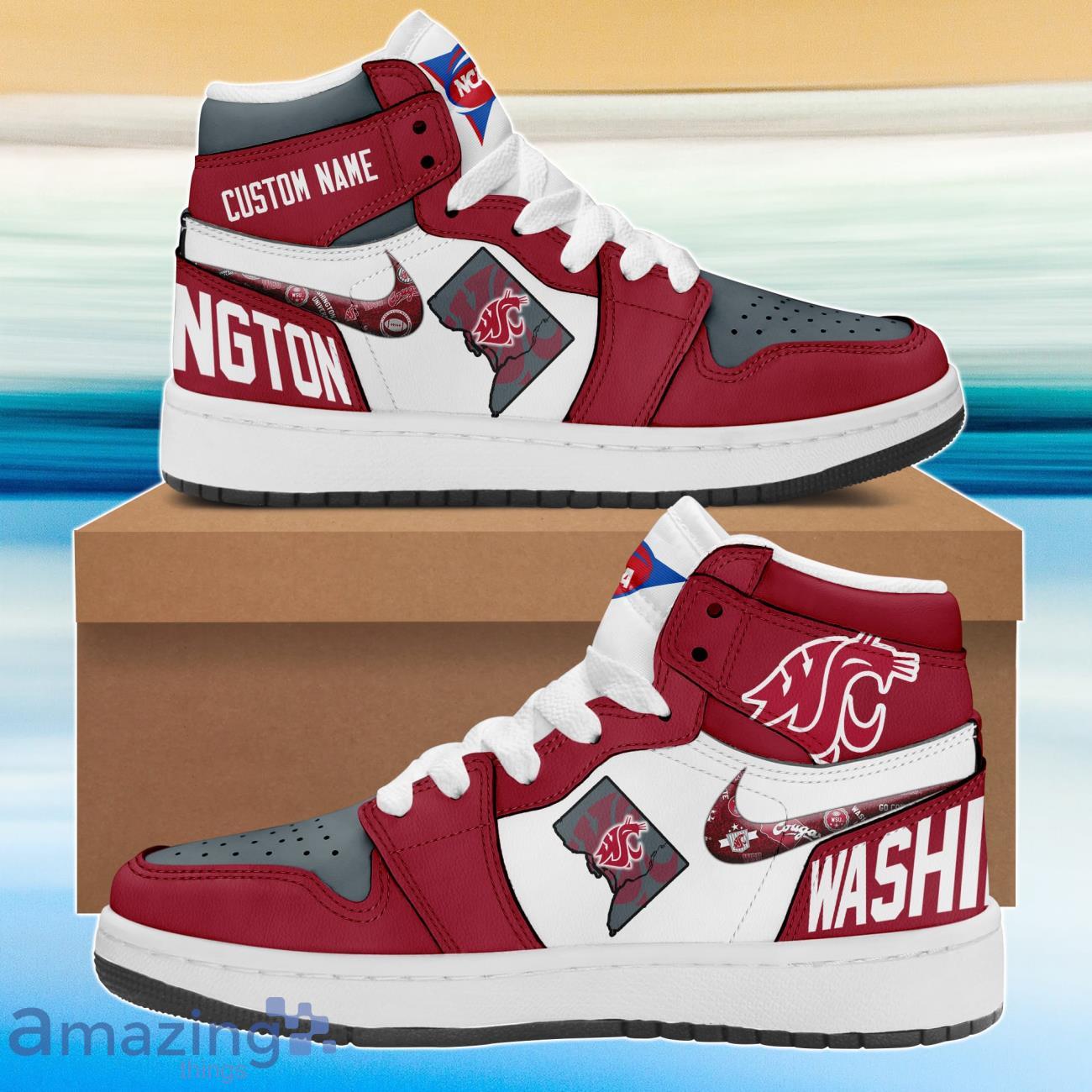 Washington State Cougars City Air Jordan Hightop Custom Name For Fans Product Photo 1