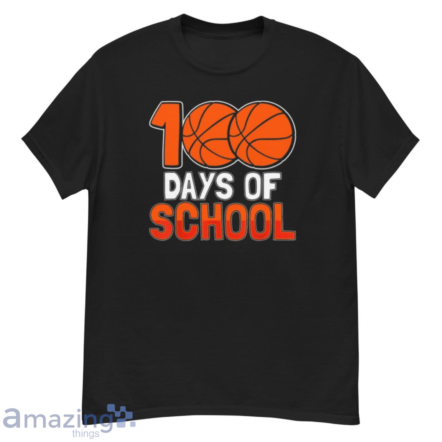 100th Day Student Boys Girls Basketball 100 Days Of School Shirt - G500 Men’s Classic T-Shirt