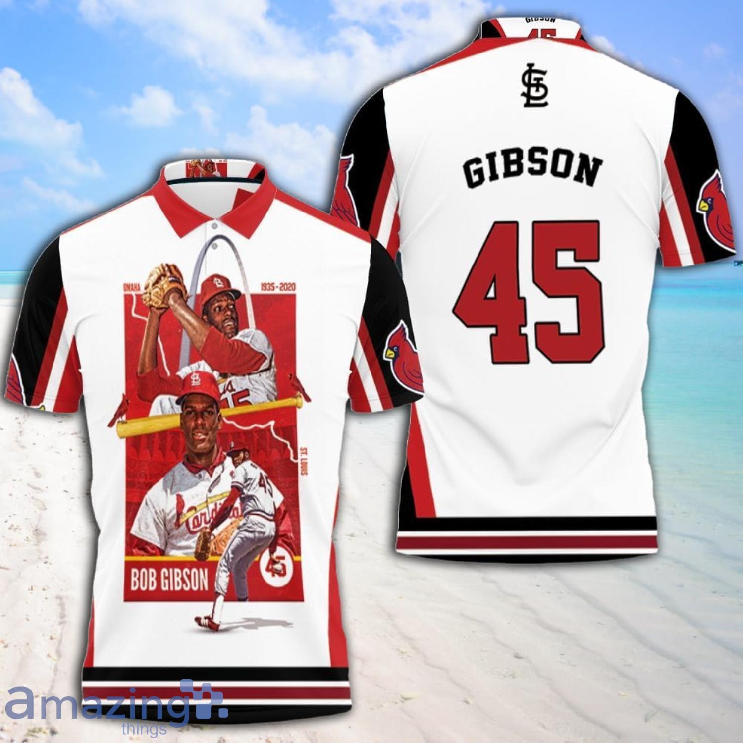 45 Gibson St Louis Cardinals Number Full Print Polo Shirt