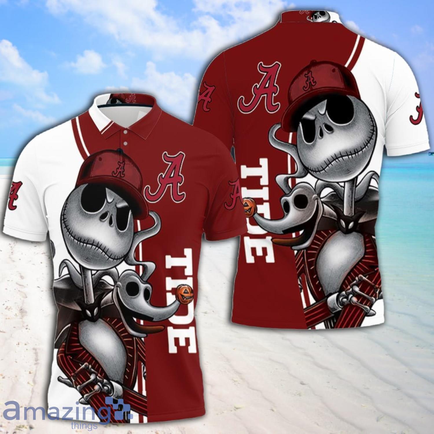 Alabama Crimson Tide Jack Skellington And Zero Polo Shirt Product Photo 1 Alabama Crimson Tide Jack Skellington And Zero Polo Shirt Product Photo 1