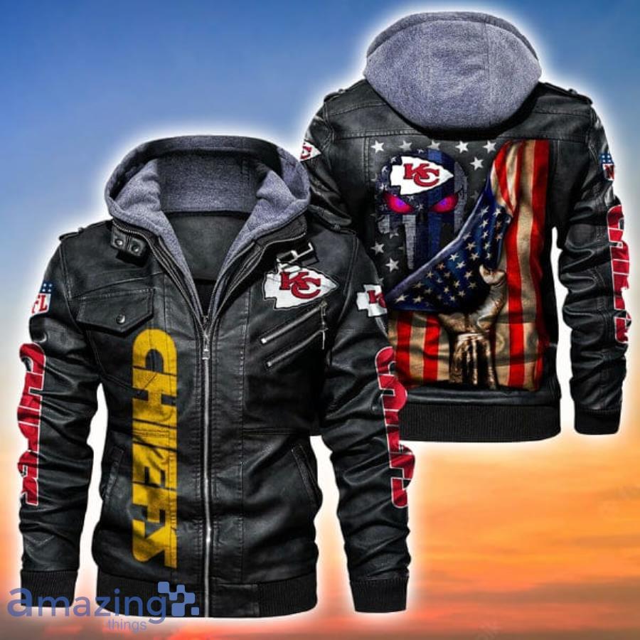 Kansas City Chiefs leather Jacket Flag skull gift for fan