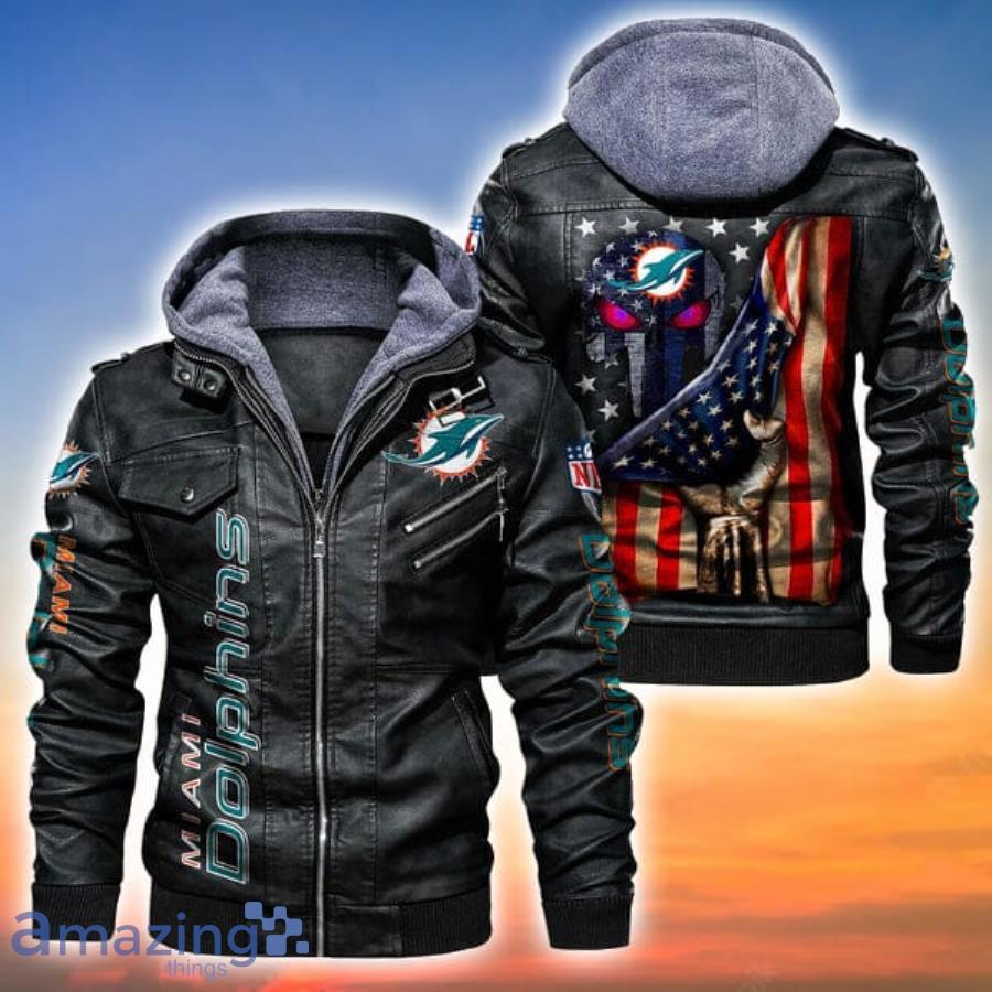 Miami Dolphins NFL Leather Bomber Jacket