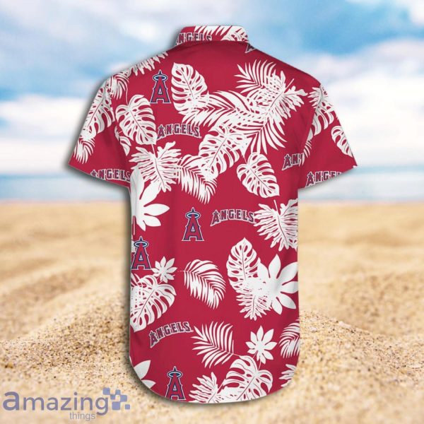 Anaheim Angels Tropical Flower Short Sleeve Hawaiian Shirt And Short