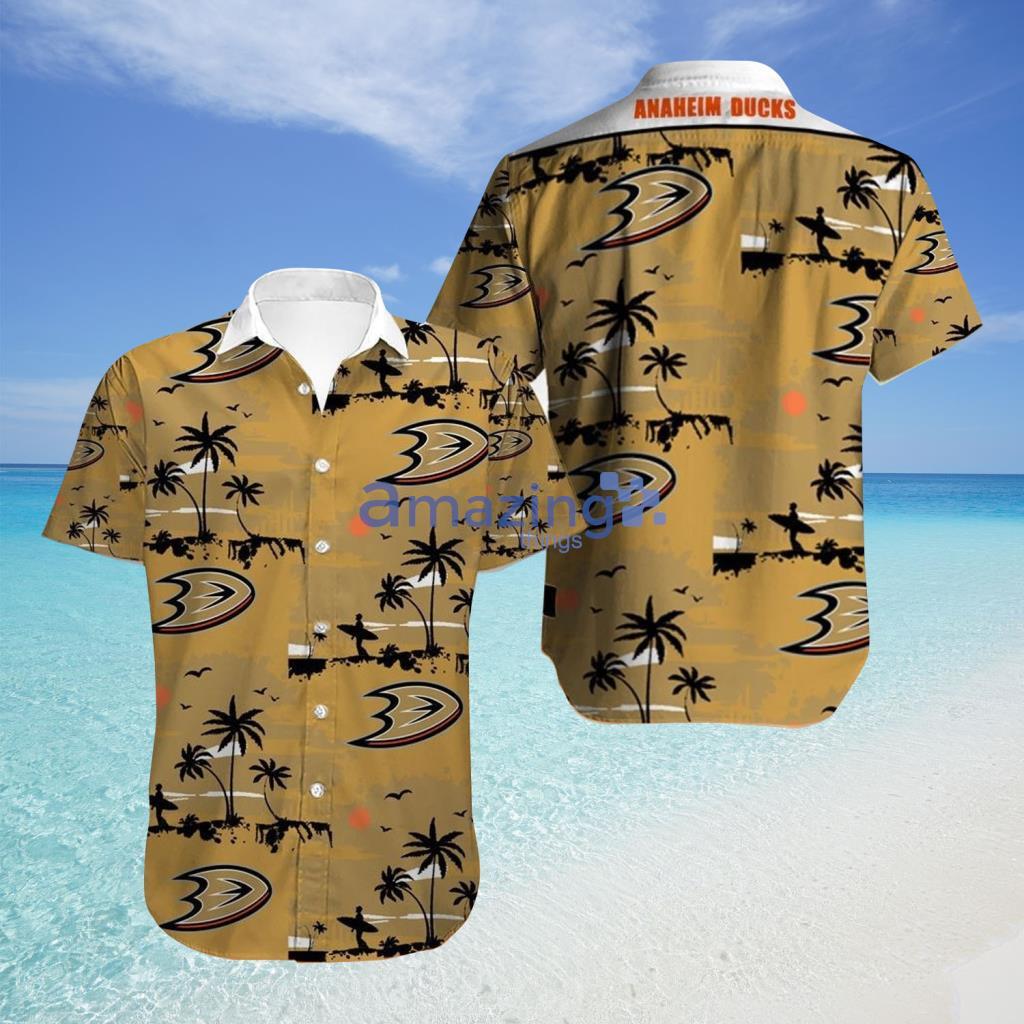 Anaheim Ducks Hawaiian Shirt Tropical Flowers For Fans - Anaheim Ducks Hawaiian Shirt Tropical Flowers For Fans