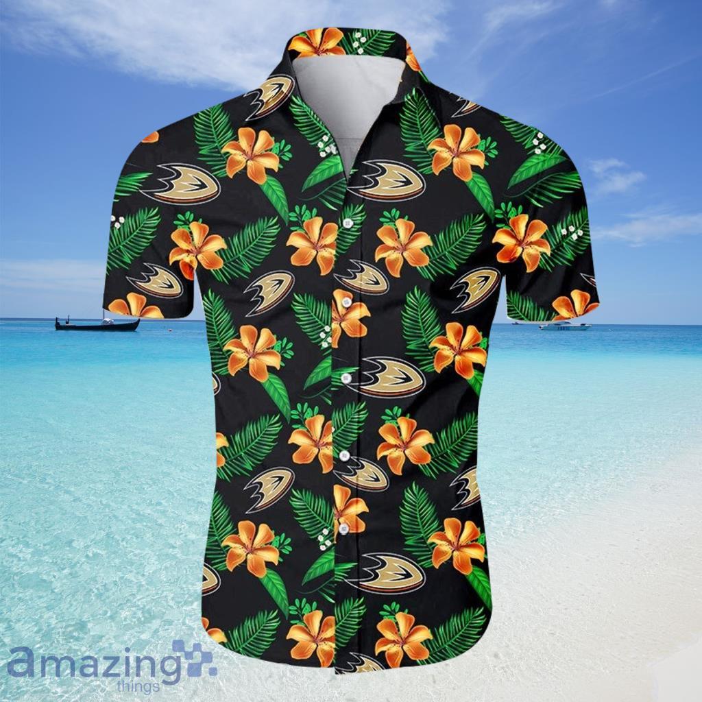 Anaheim Ducks NHL Hawaiian Shirt Tropical Flower For Fans - Anaheim Ducks NHL Hawaiian Shirt Tropical Flower For Fans