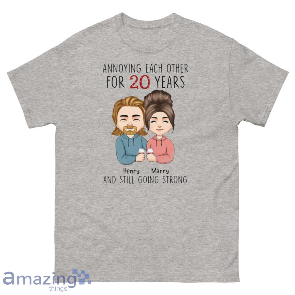 Anniversary & Valentine Gift For Couple Custom Name T-Shirt - 500 Men’s Classic Tee Gildan