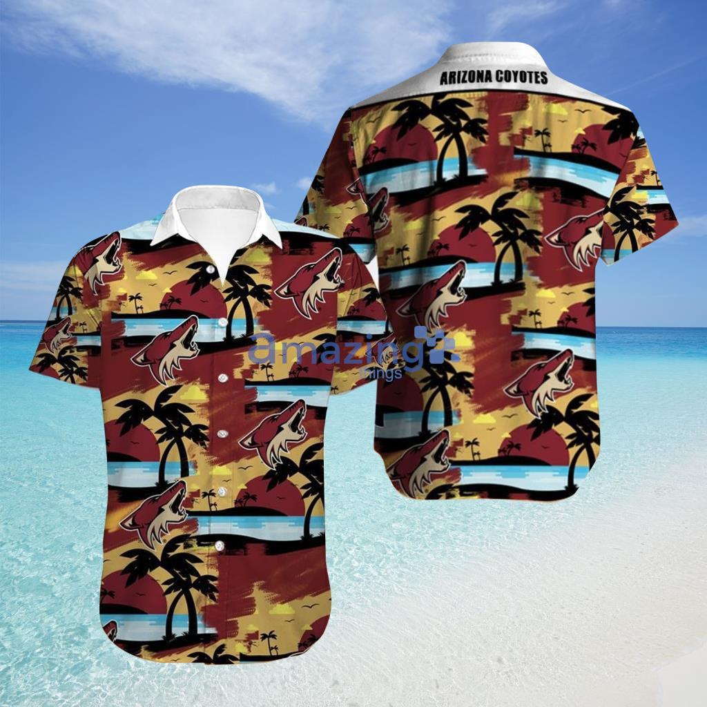 Arizona Coyotes Hawaiian Shirt Tropical Flowers Summer For Fans - Arizona Coyotes Hawaiian Shirt Tropical Flowers Summer For Fans