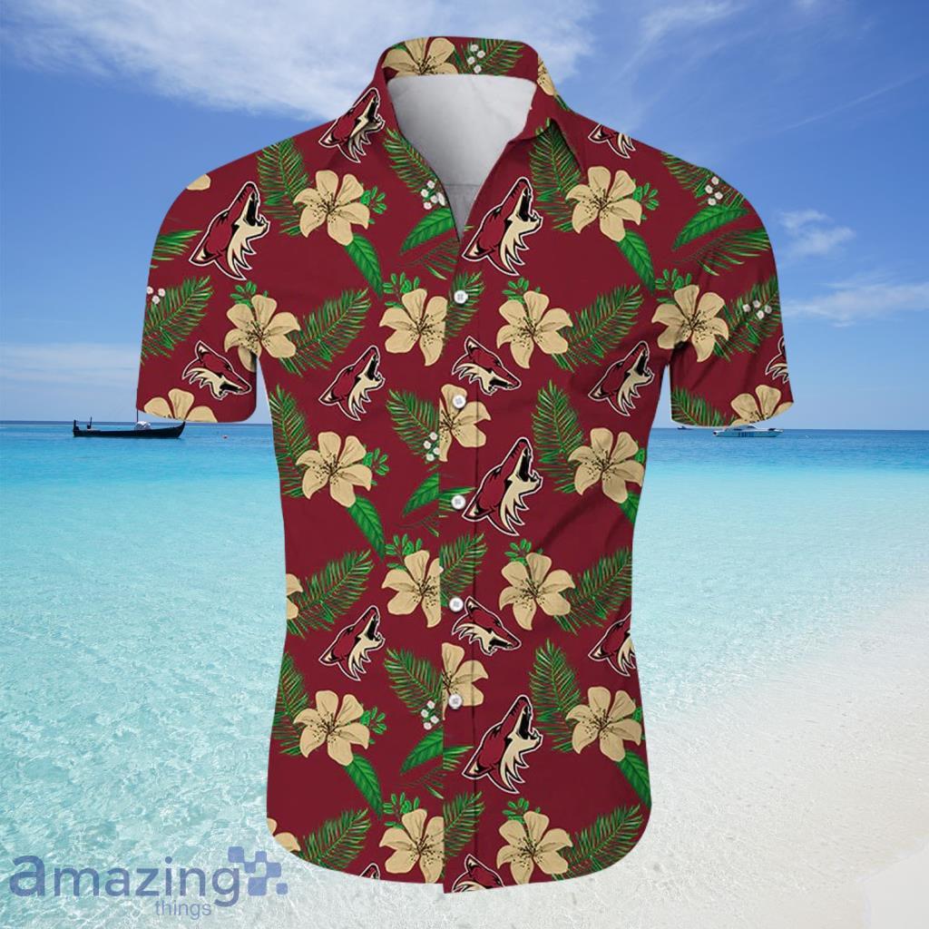 Arizona Coyotes NHL Hawaiian Shirt Tropical Flower For Fans - Arizona Coyotes NHL Hawaiian Shirt Tropical Flower For Fans