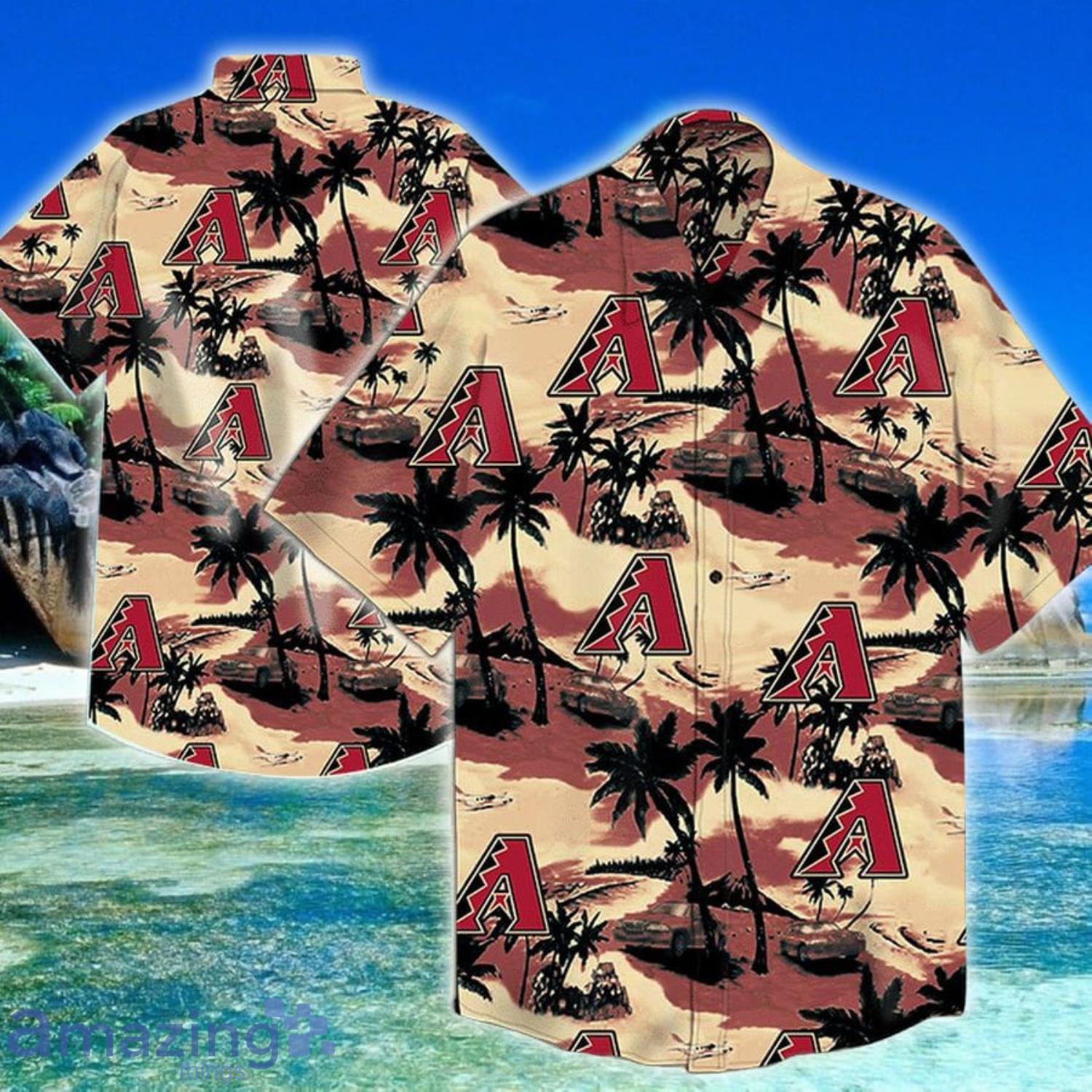 Arizona Diamondbacks Island And Plam Trees Hawaiians Shirt Product Photo 1