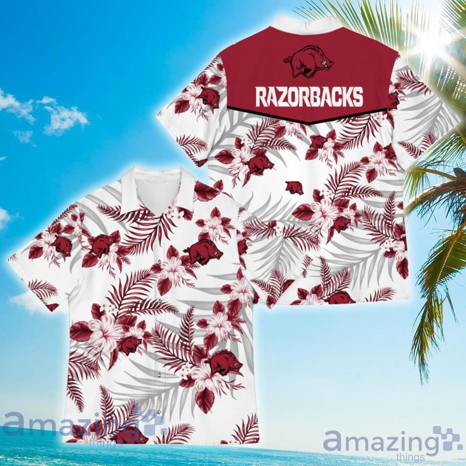 Arkansas Razorbacks Sports American Tropical Flower Patterns Hawaiian Shirt Product Photo 1