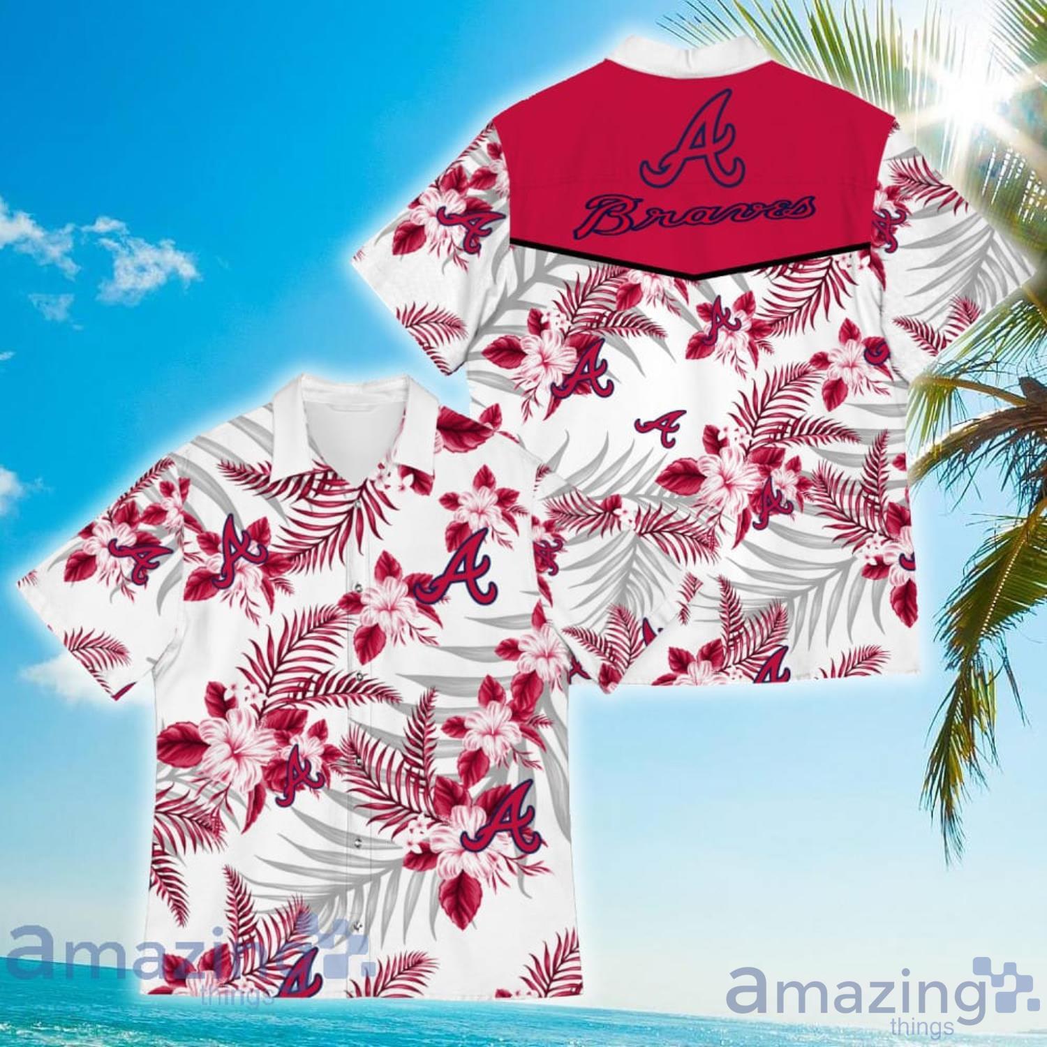 Atlanta Braves Sports American Tropical Flower Patterns Hawaiian Shirt Product Photo 1