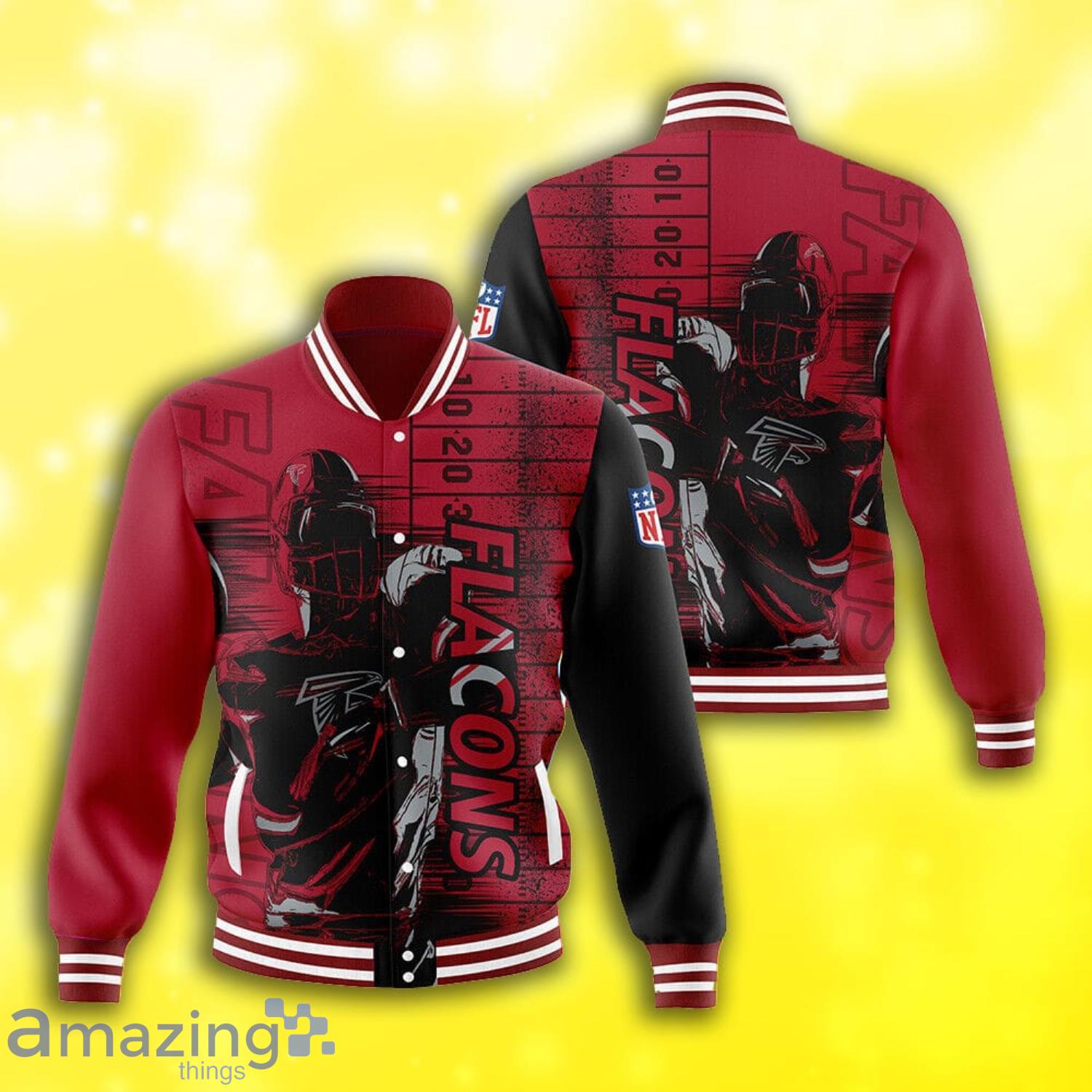 Atlanta Falcons Player Art All Over Print Baseball Jacket Product Photo 1