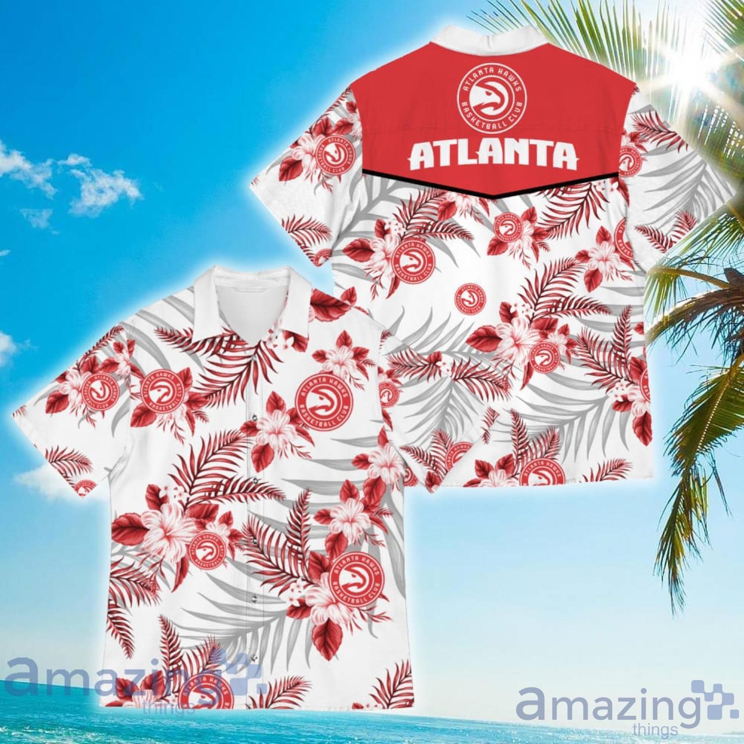 Atlanta Hawks Sports American Tropical Flower Patterns Hawaiian Shirt Product Photo 1