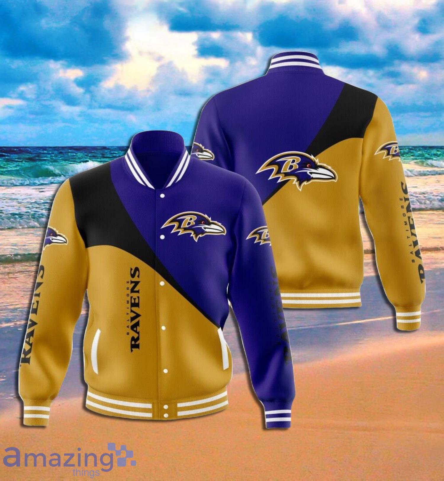 Baltimore Ravens Logo Symbol Full Print Baseball Jacket Product Photo 1