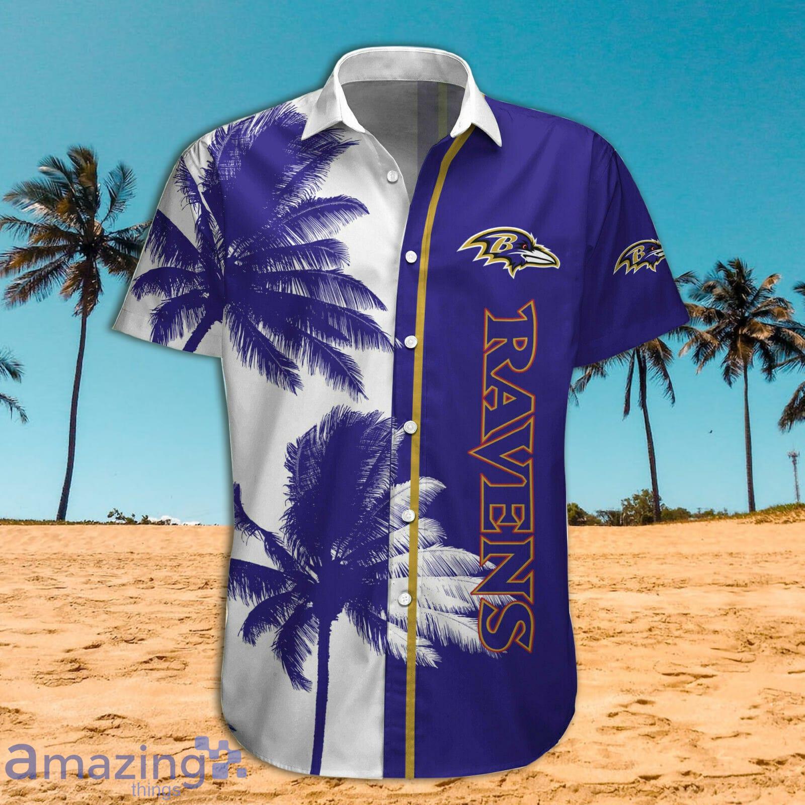 Baltimore Ravens Paml Trees Combo Hawaiian Shirt And Beach Short Product Photo 1