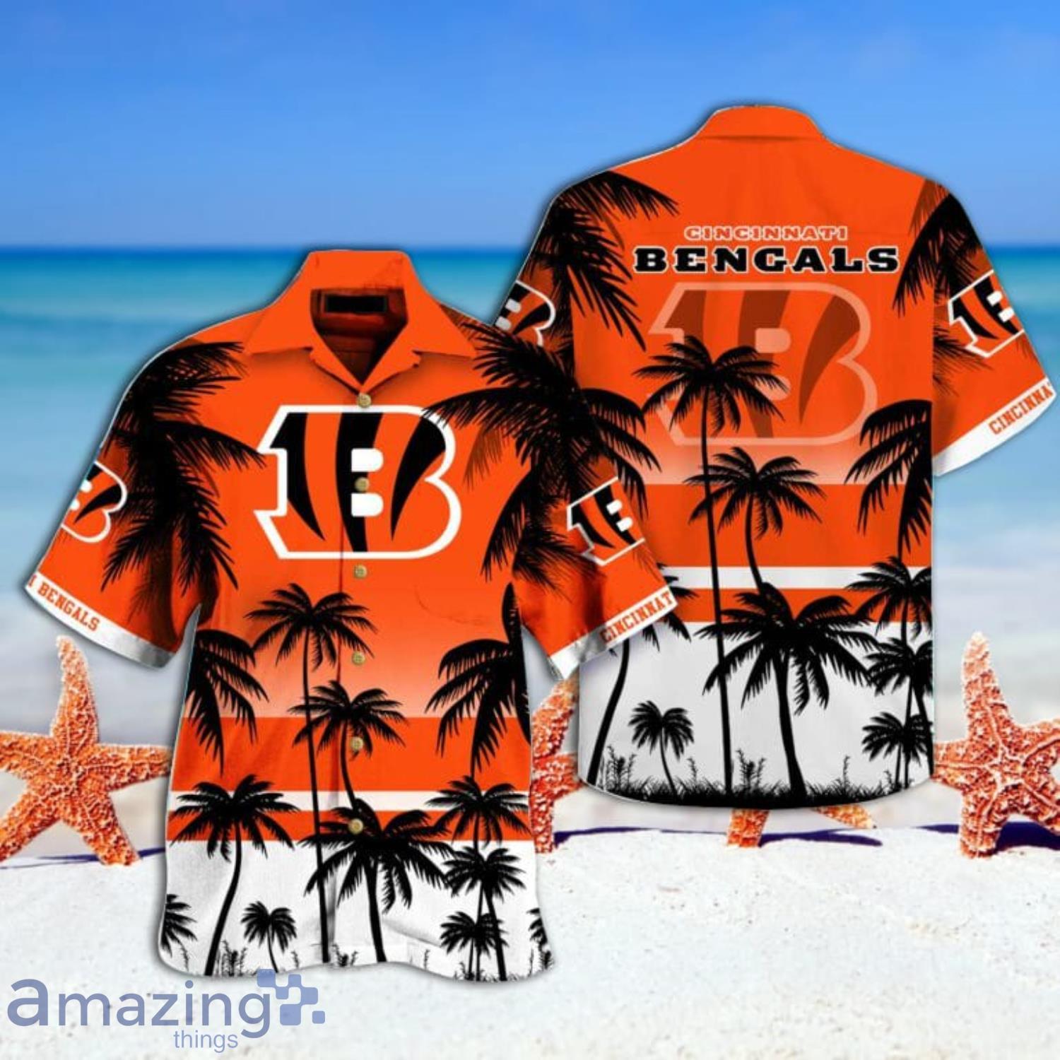 Bengals Summer Tropical  Paml Trees Combo Hawaiian Shirt And Short Product Photo 1