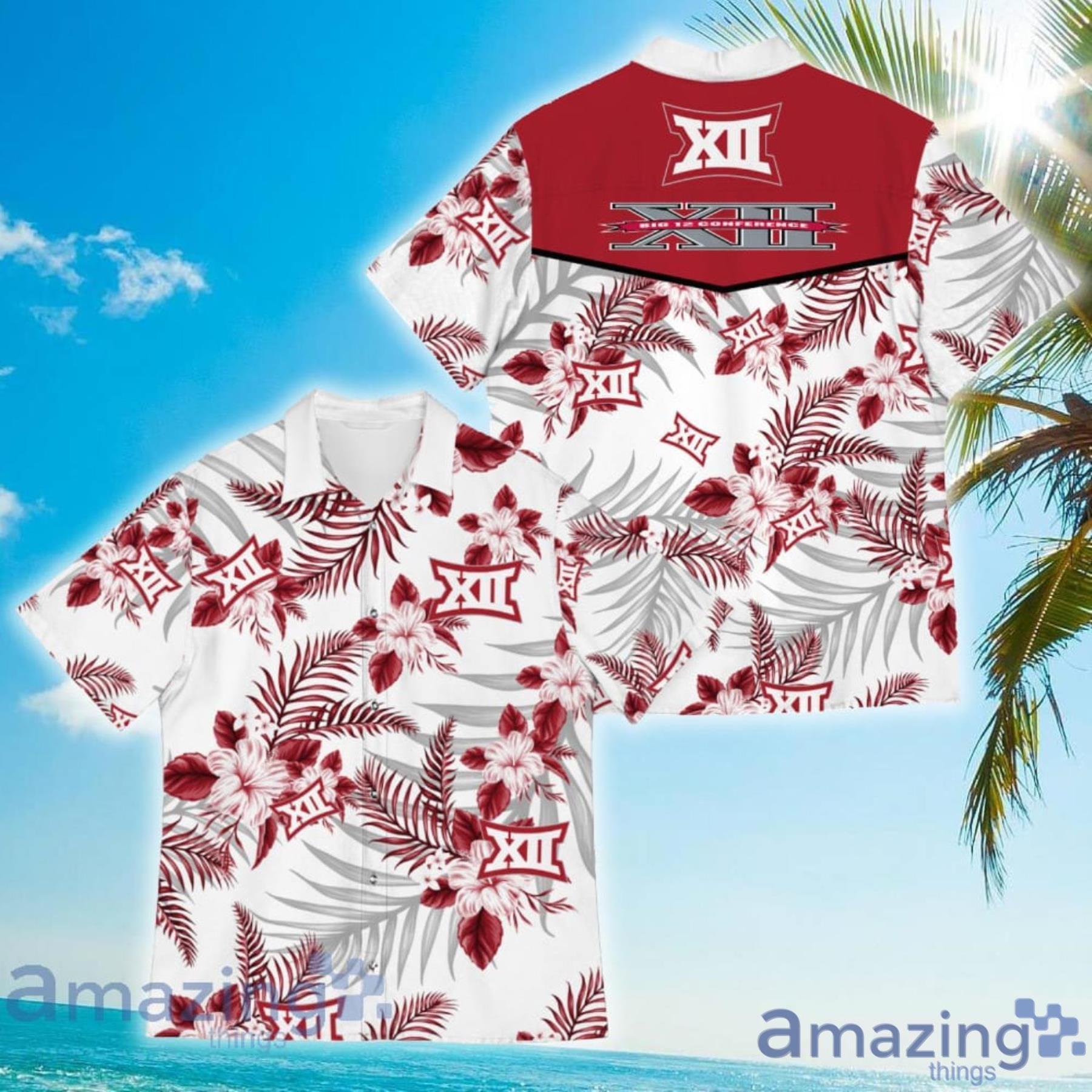 Big 12 Conference Sports American Tropical Flower Patterns Hawaiian Shirt Product Photo 1