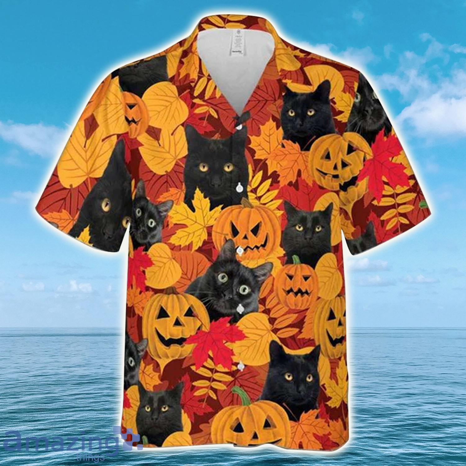 Black Cat Halloween, Cat Hawaiian Shirt - Black Cat Halloween, Cat Hawaiian Shirt
