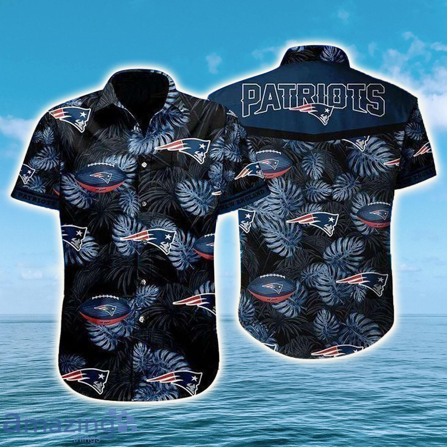 Black Tropical NFL New England Patriots Hawaiian Shirt - Black Tropical NFL New England Patriots Hawaiian Shirt