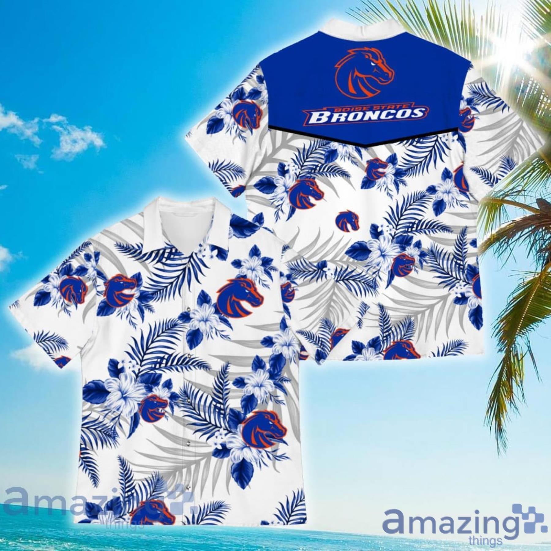 Boise State Broncos Tropical Flower And Flag Pattern 3D Hawaiian Shirt And  Shorts