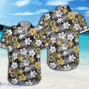 Boston Bruins Hawaii Floral Hawaiian Beach Short Sleeve Hawaiian Shirt And Short