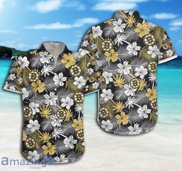 Boston Bruins Hawaii Floral Hawaiian Beach Short Sleeve Hawaiian Shirt And Short