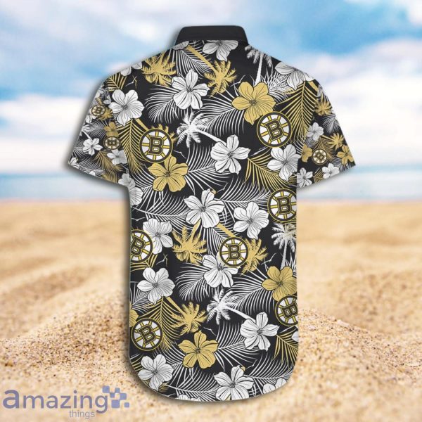 Boston Bruins Hawaii Floral Hawaiian Beach Short Sleeve Hawaiian Shirt And Short