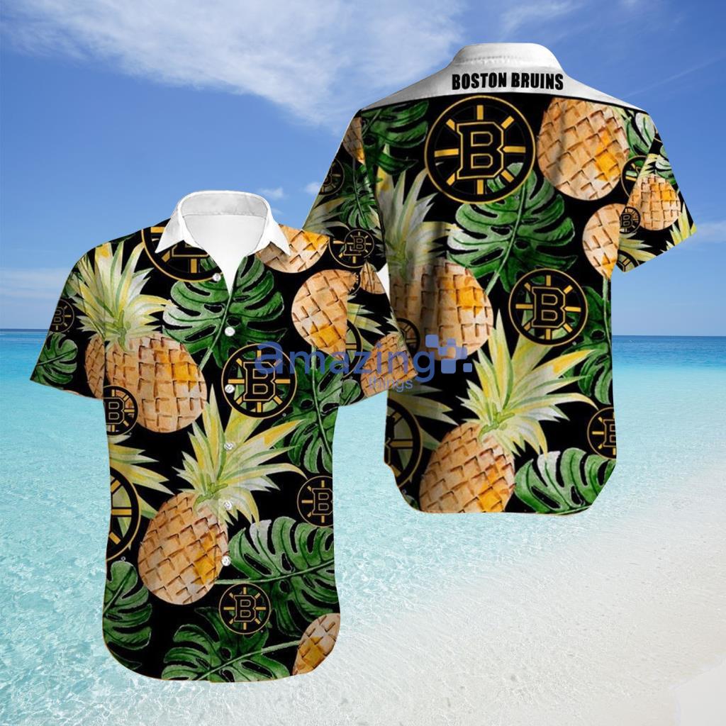 Boston Bruins Hawaiian Shirt Tropical Flowers For Fans - Boston Bruins Hawaiian Shirt Tropical Flowers For Fans
