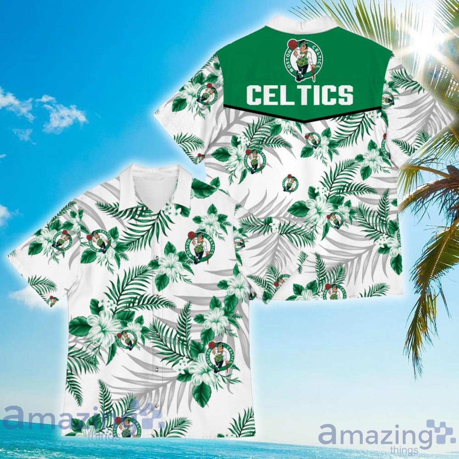 Boston Celtics Sports American Tropical Flower Patterns Hawaiian Shirt Product Photo 1