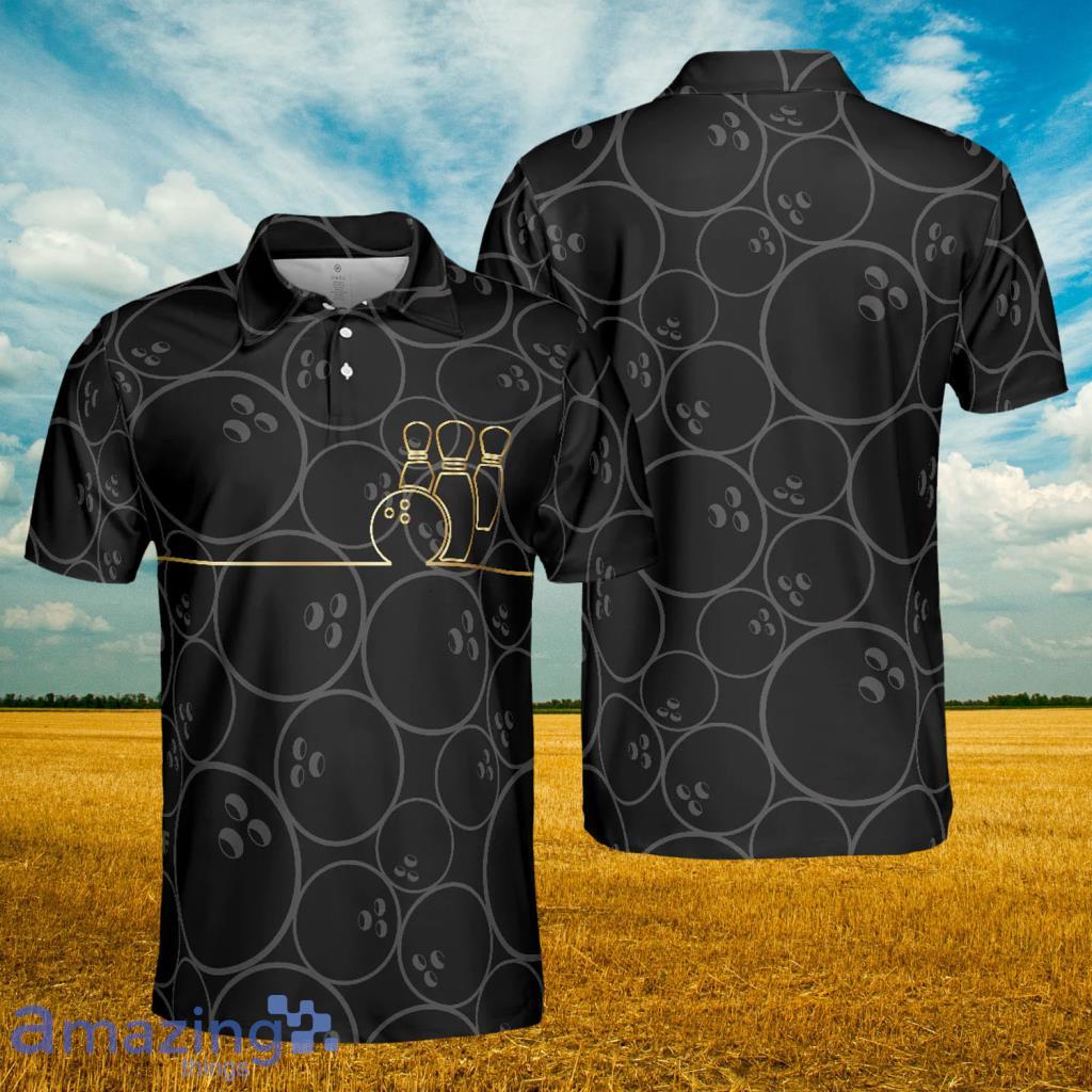 Bowling Pattern And Golden Polo Shirt - Bowling Pattern And Golden Polo Shirt