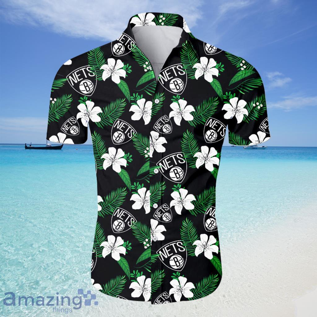 Brooklyn Nets NBA Hawaiian Shirt Tropical Flower For Fans - Brooklyn Nets NBA Hawaiian Shirt Tropical Flower For Fans