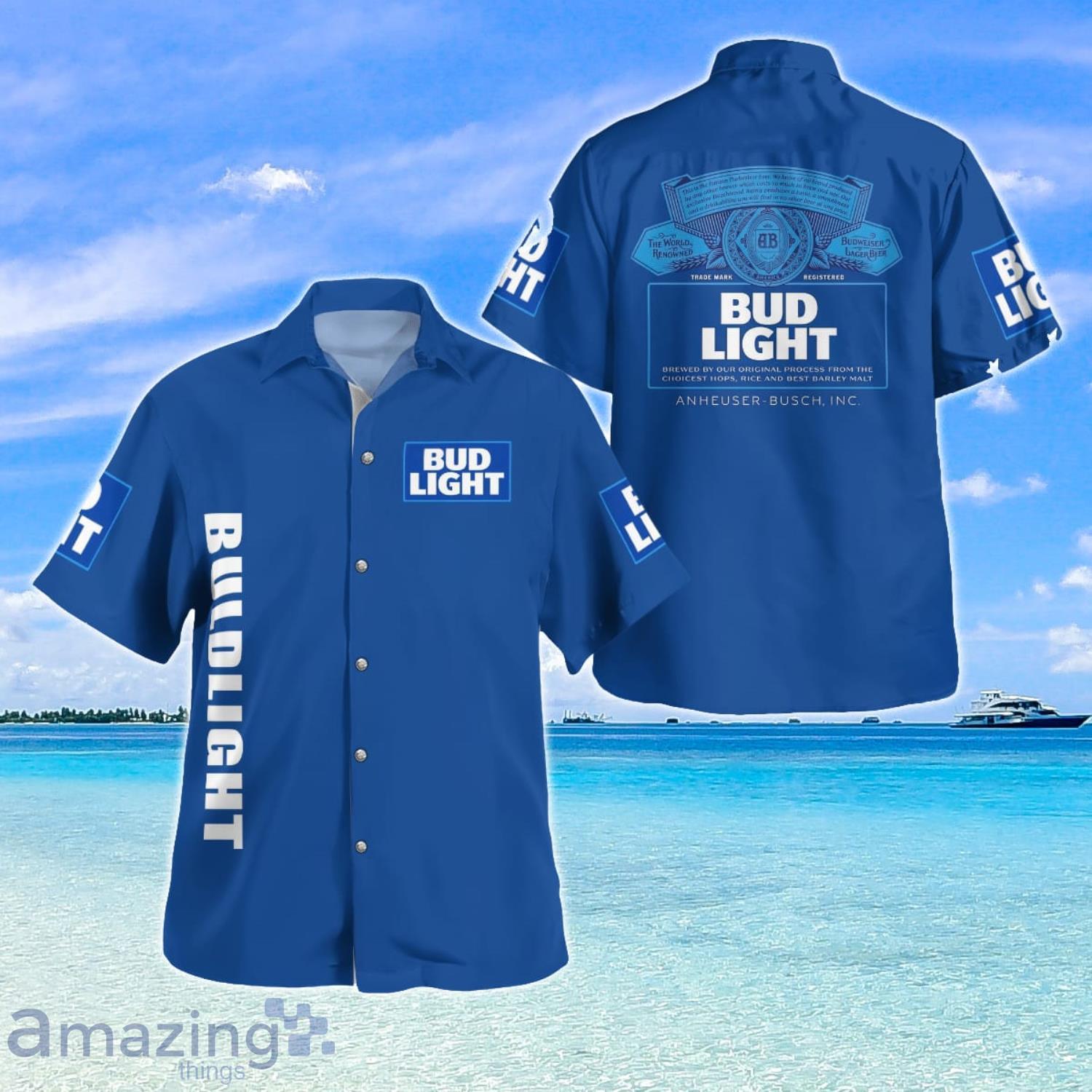 Bud Light Happy Summer Hawaiian Shirt Product Photo 1