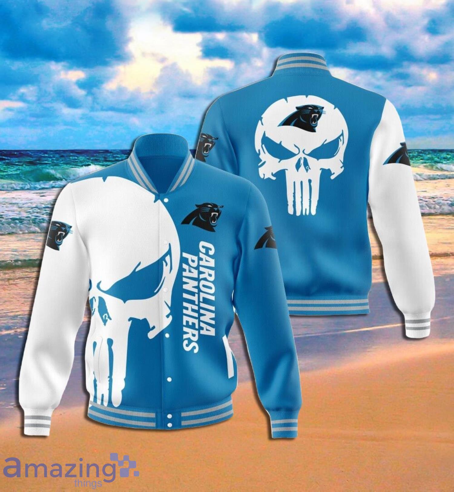 Carolina Panthers Skull Full Print Baseball Jacket Product Photo 1